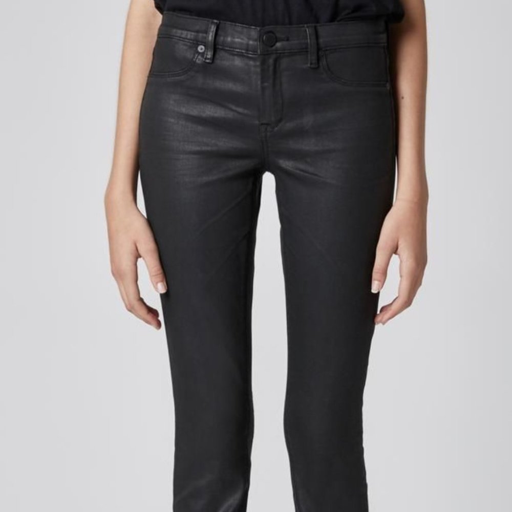 Blank NYC The Mercer Super Skinny Black Coated Jeans Size 27 New